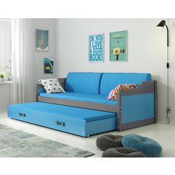 Pat BMS Group Dawid cu pat retractabil 90x200 (Graphite/Blue)