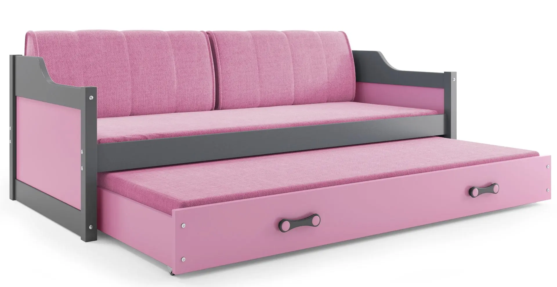 Pat BMS Group Dawid cu pat retractabil 90x200 (Graphite/Pink)