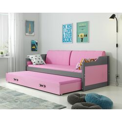 Pat BMS Group Dawid cu pat retractabil 90x200 (Graphite/Pink)