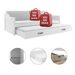 Pat BMS Group Dawid cu pat retractabil 90x200 (White/Graphite) Thumb