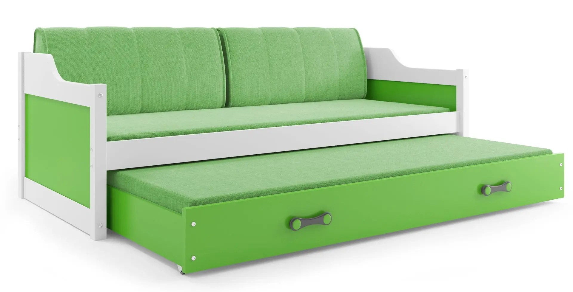 Pat BMS Group Dawid cu pat retractabil 90x200 (White/Green)