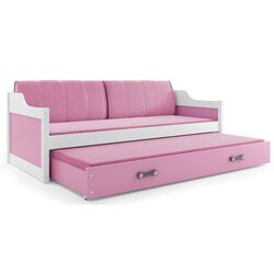 Pat BMS Group Dawid cu pat retractabil 90x200 (White/Pink) Thumb