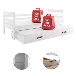 Pat BMS Group Eryk cu pat retractabil 80x190 (White/Graphite) Thumb