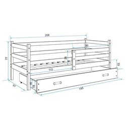 Pat BMS Group Eryk cu sertar 90x200 (Pine/White) Thumb