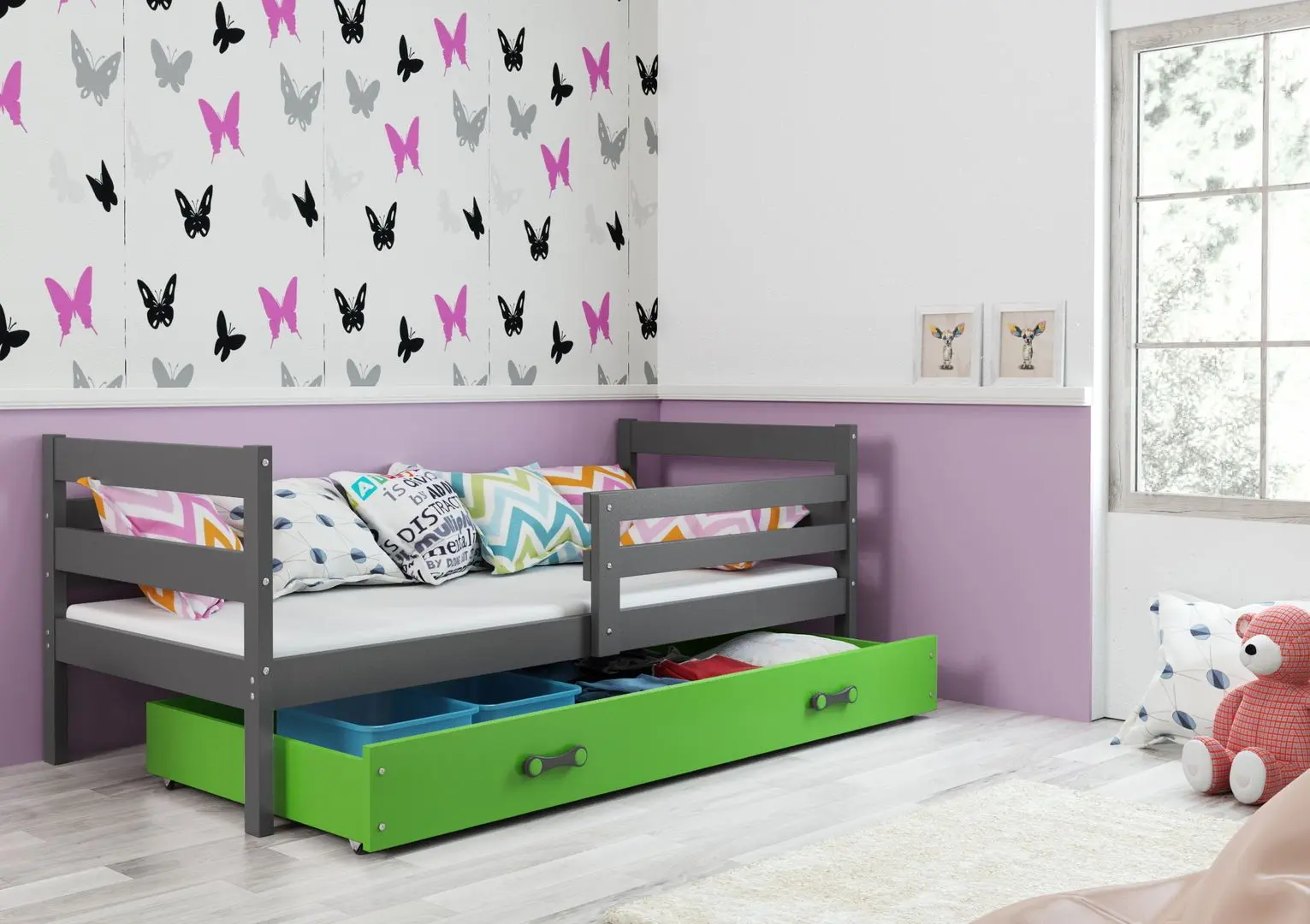 Pat BMS Group Eryk sertar/saltea 80x190 (Graphite/Green)