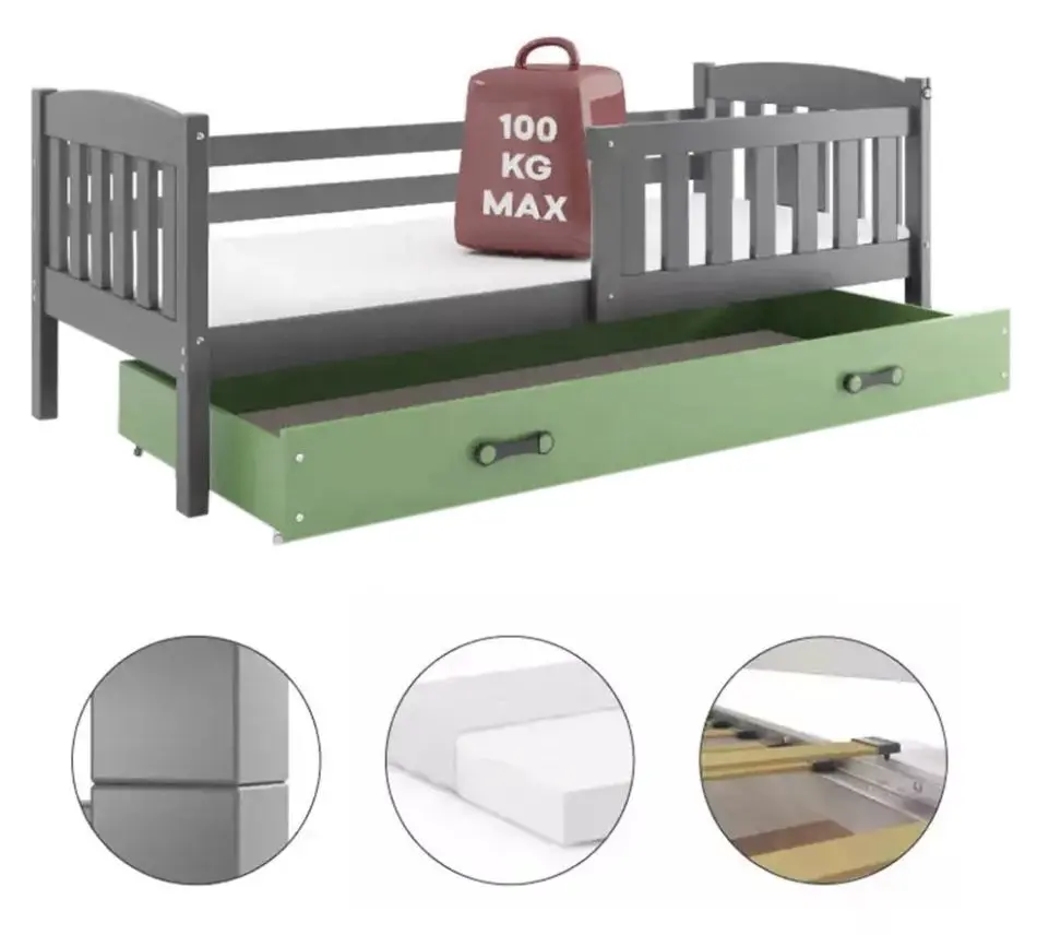 Pat BMS Group Kubus sertar/saltea 80x160 (Graphite/Pink)