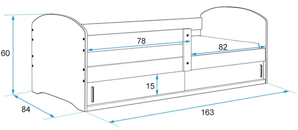 Кровать BMS Group Luki 1 Car 80x160 (White/Graphite)