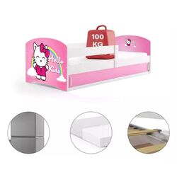 Pat BMS Group Luki 1 Hello Kids cu saltea 80x160 (White/Pink) Thumb