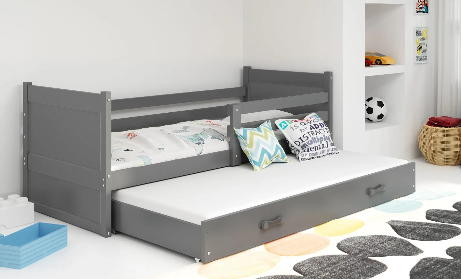 Pat BMS Group Rico cu pat retractabil 90x200 (Graphite)