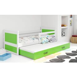 Pat BMS Group Rico cu pat retractabil 90x200 (White/Green)