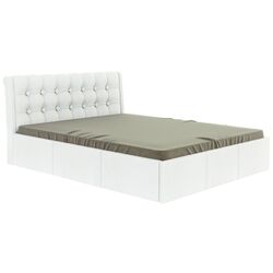 Pat BonMebel Laguna piele artificiala/mecanism de ridicare 180x200 (White)