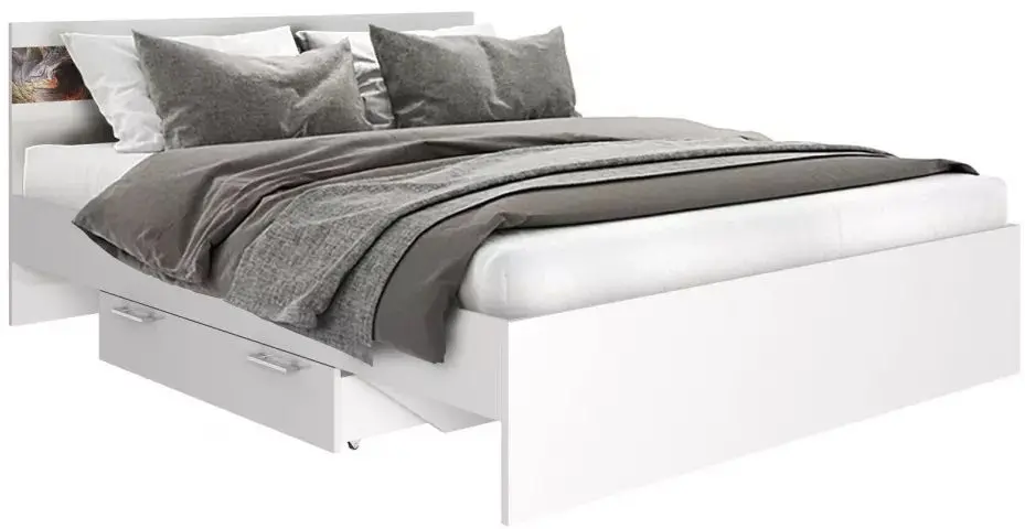 Pat BonMebel Santa Monica 160x200 (White Gloss/Rainbow)