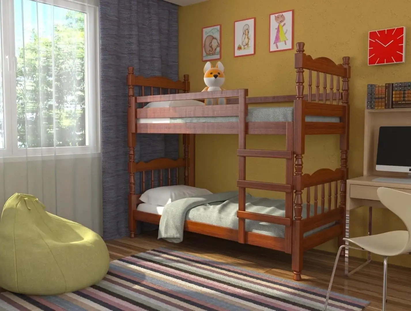 Двухъярусная кровать Браво-Мебель Соня 80x189 (Орех) - 2