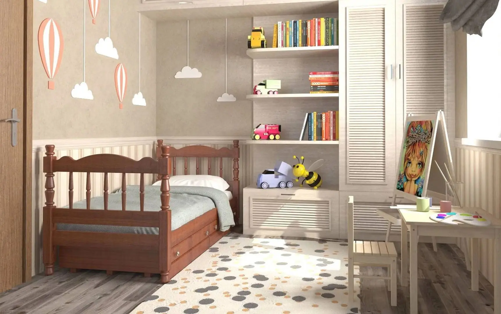 Кровать Браво-Мебель Алёнка 80x189 (Орех) - 2