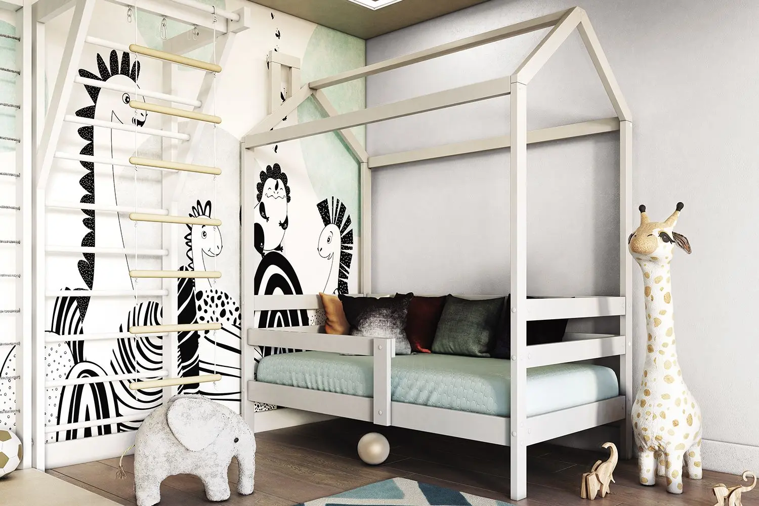 Кровать Браво-Мебель Скай 80x160 (Белый Античный) - 2