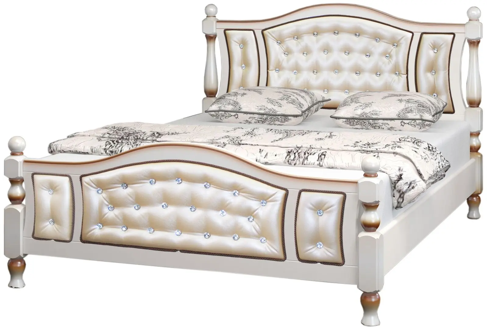 Pat Браво-Мебель Jasmin 160x200 (Milky Oak/White Pearl)