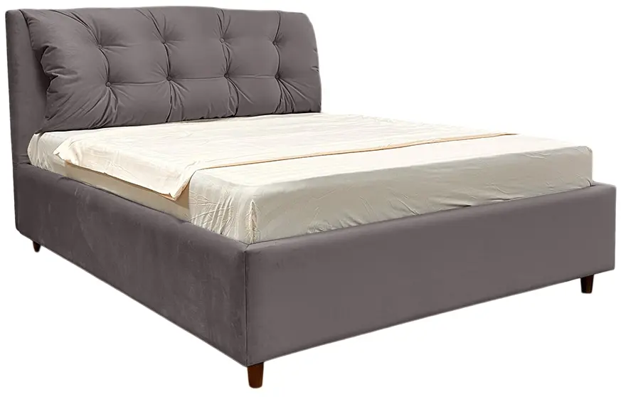 Pat Charmbed Confort Adaline Modern 160x200 Velluto 16 (Grey/Walnut)