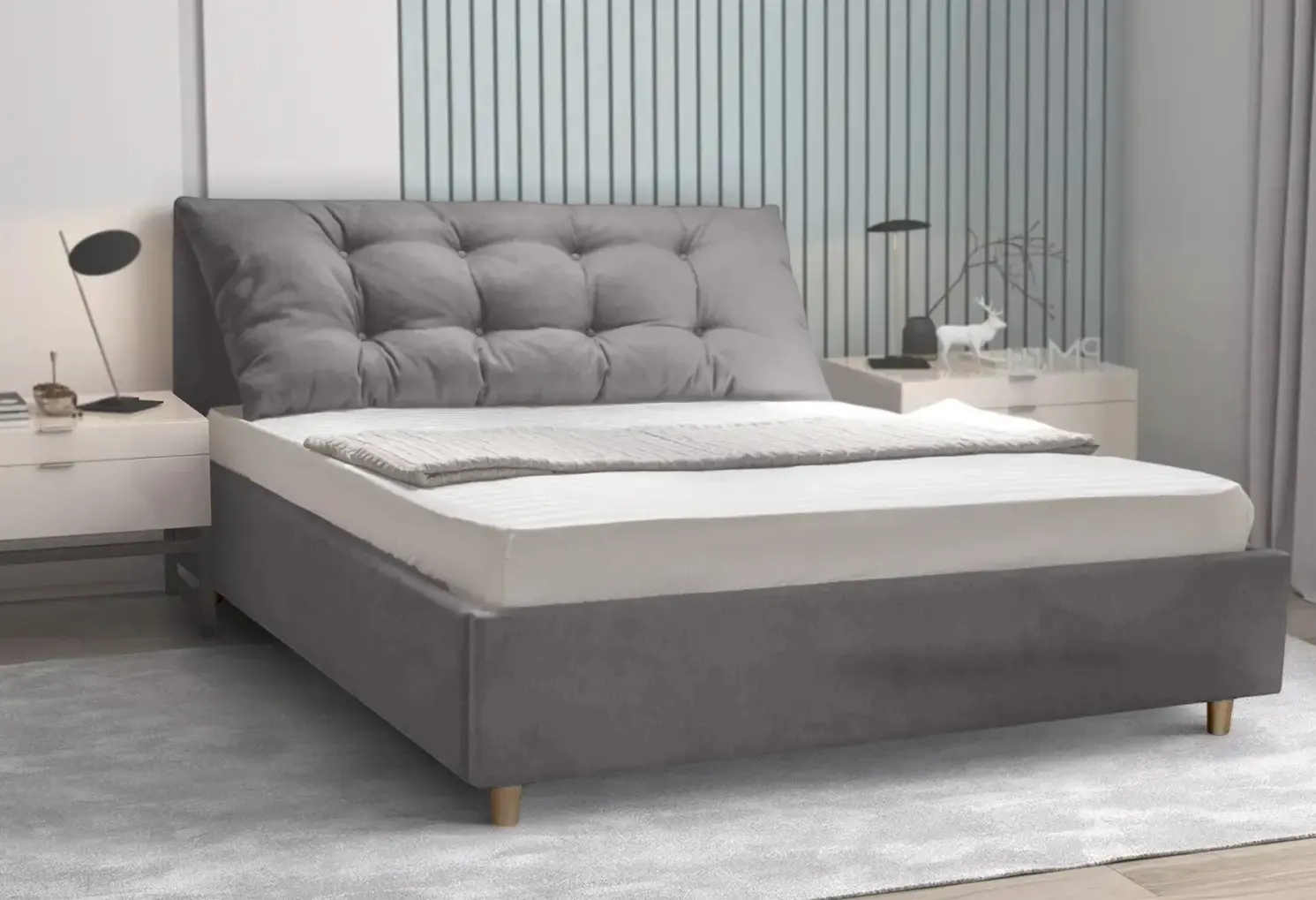 Pat Charmbed Confort Adaline New 120x200 London 15 (Grey/Walnut)