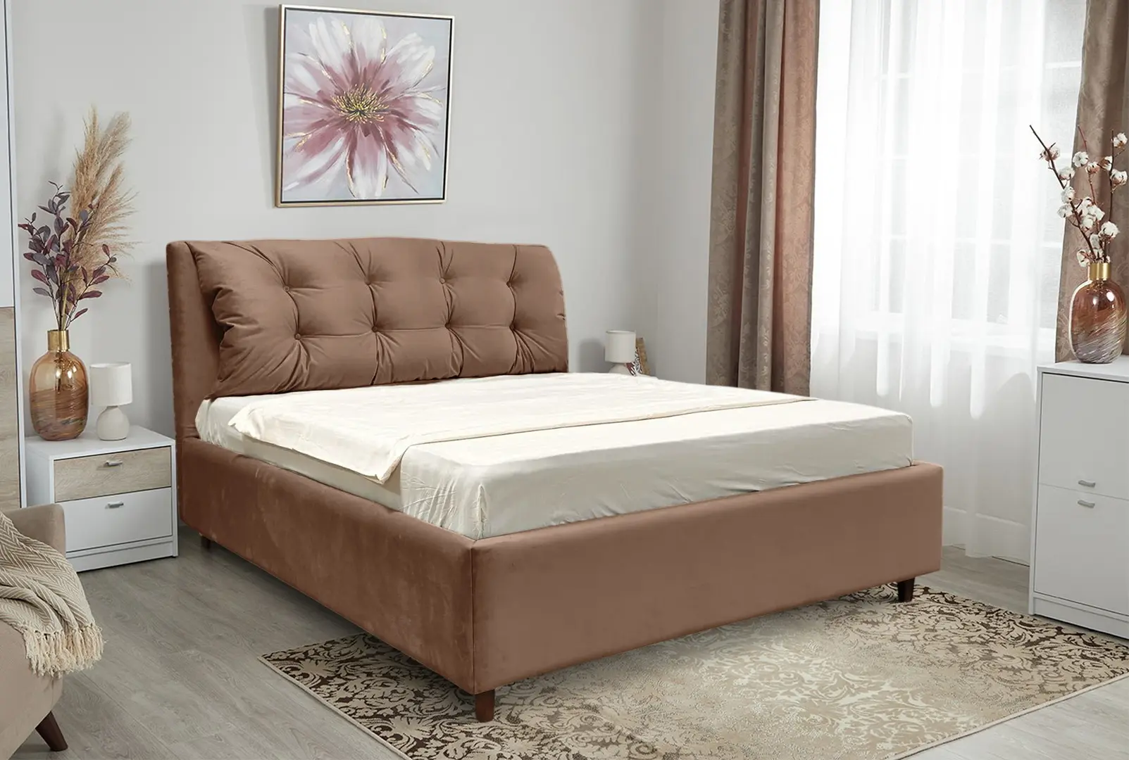 Pat Charmbed Confort Adaline New 160x200 London 04 (Light Brown/Walnut)