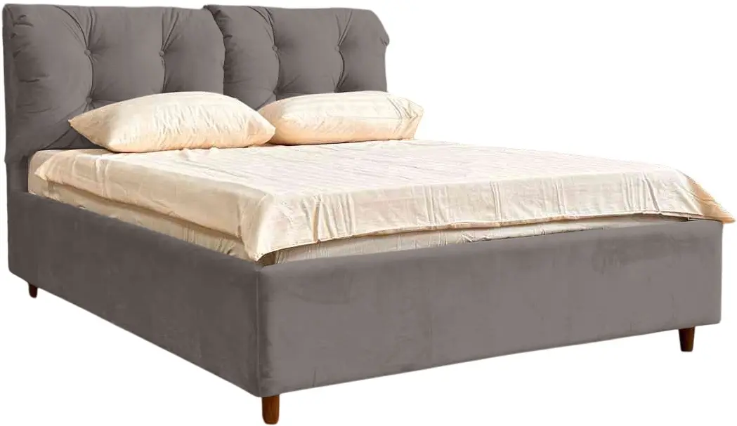 Pat Charmbed Confort Adele Modern 160x200 Velluto 15 (Silver/Walnut)