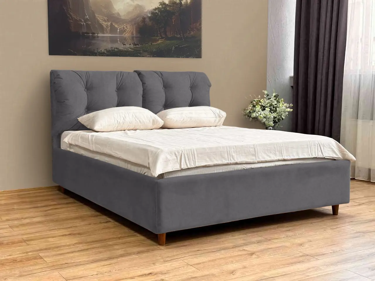 Pat Charmbed Confort Adele Modern 180x200 Glow 19 (Anthracite/Walnut)