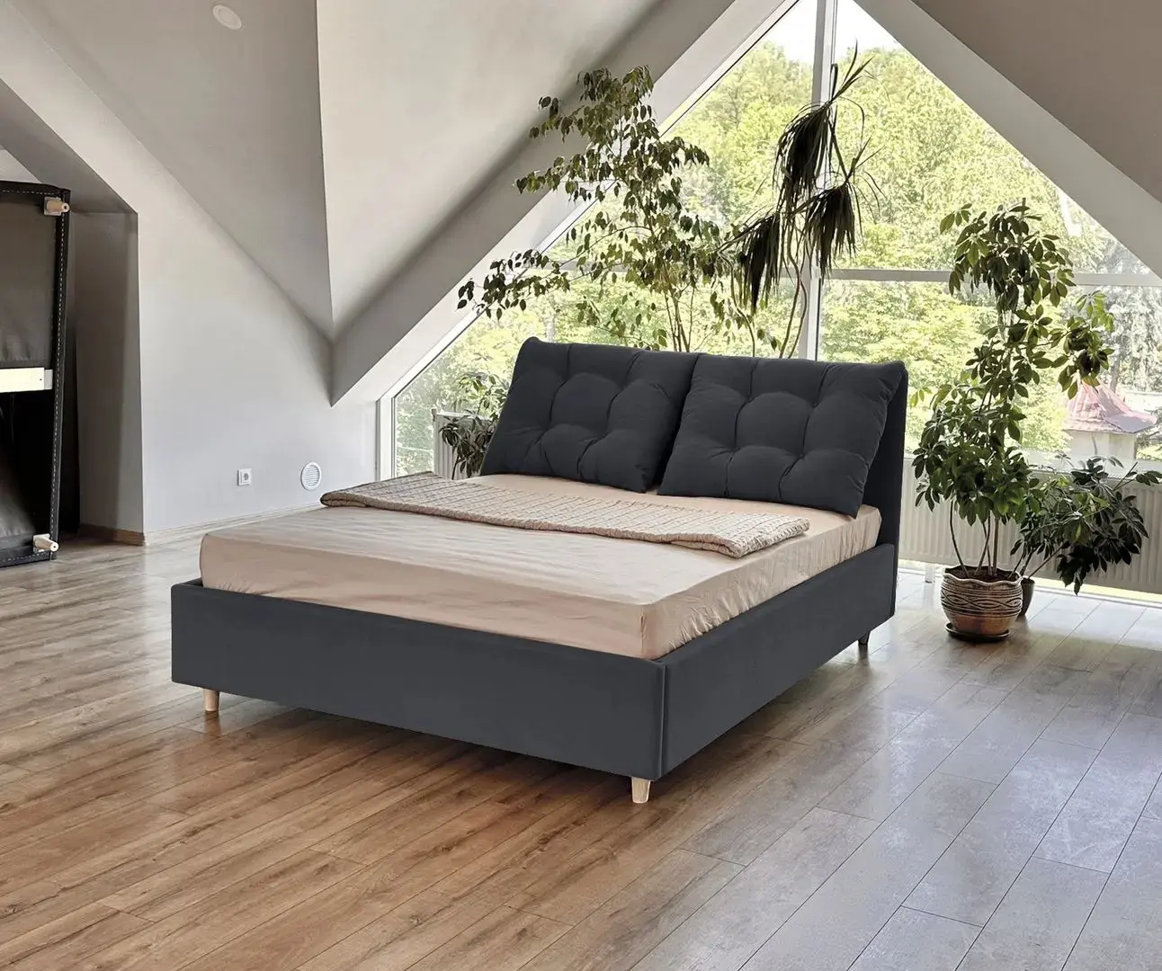 Pat Charmbed Confort Adele New 160x200 London 16 (Dark Grey/Walnut)