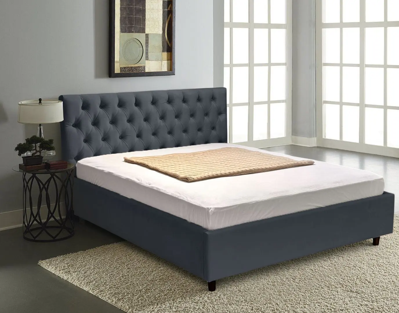 Pat Charmbed Confort Elena London 16 180x200 (Dark Grey)