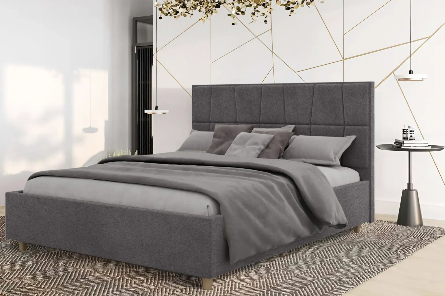 Pat Charmbed Confort Malvina Modern 140x200 Glow 19 (Anthracite/Walnut)