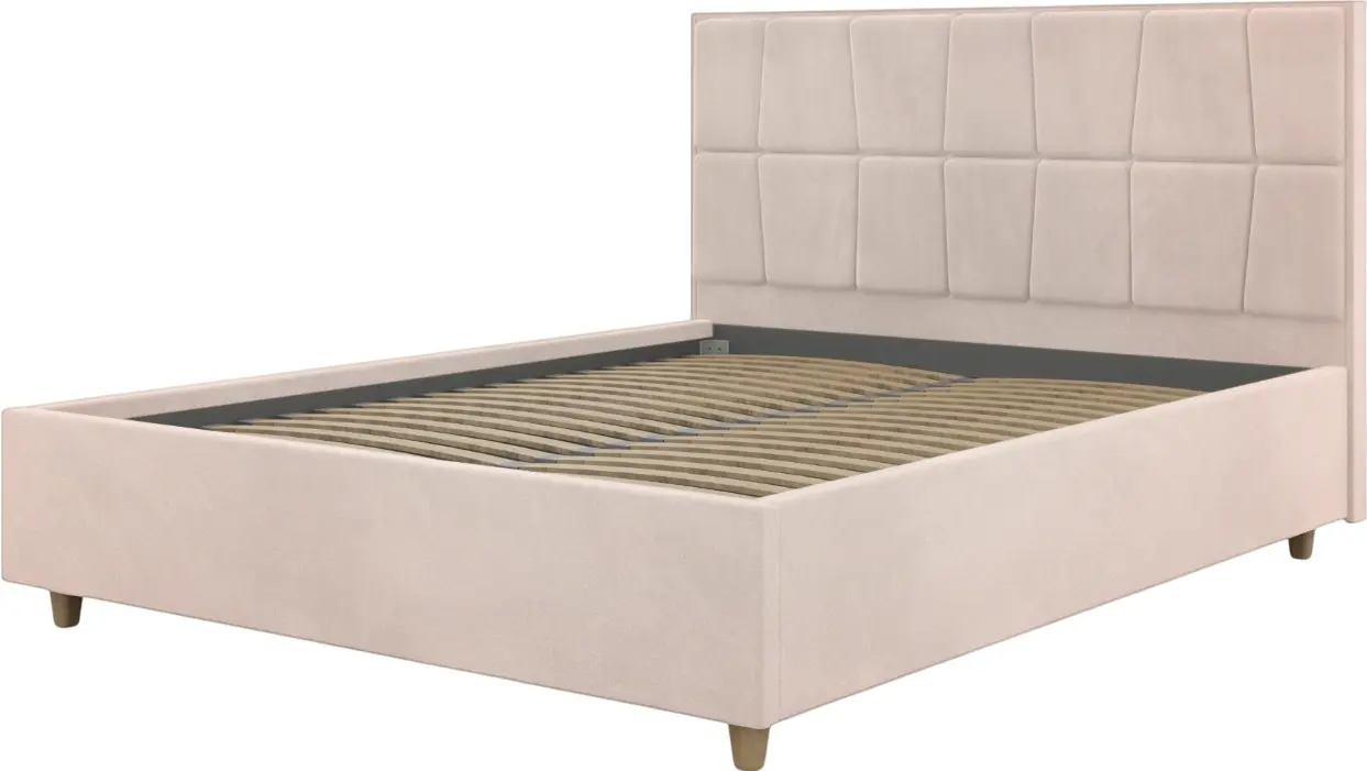 Кровать Charmbed Confort Malvina Modern 140x200 Velluto 02 (Beige/Walnut)