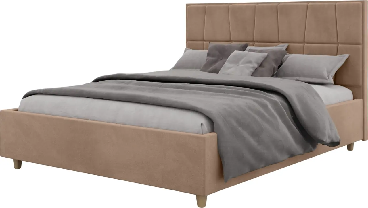Кровать Charmbed Confort Malvina Modern 140x200 Velluto 03 (Mika/Walnut)