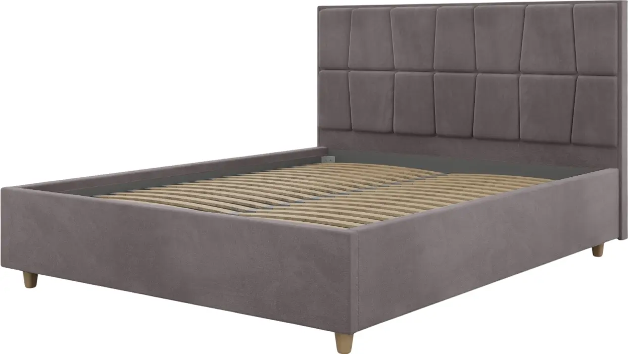 Pat Charmbed Confort Malvina Modern 160x200 Velluto 16 (Grey/Walnut)