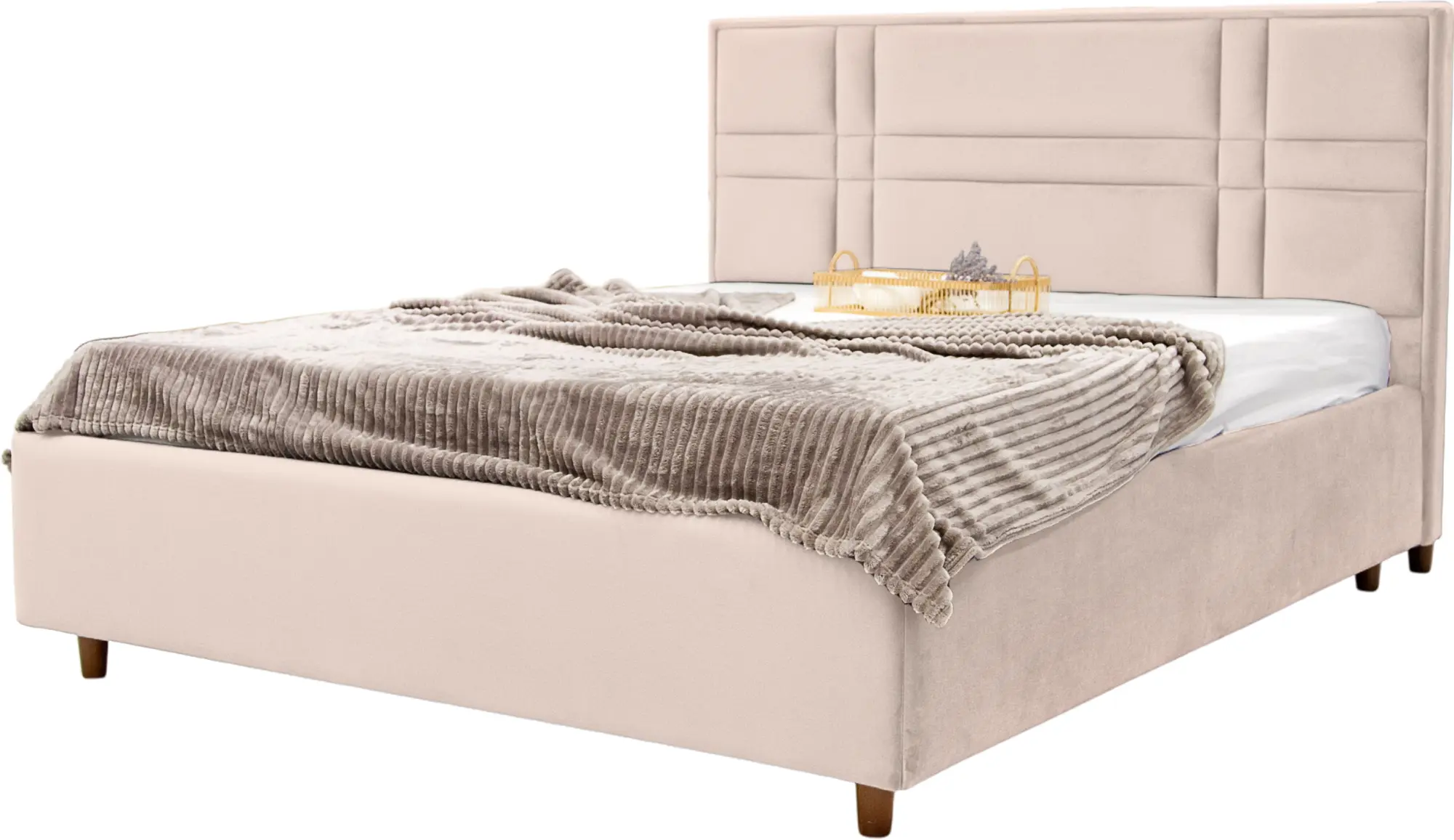 Pat Charmbed Confort Maria Modern 140x200 Velluto 02 (Beige/Walnut)