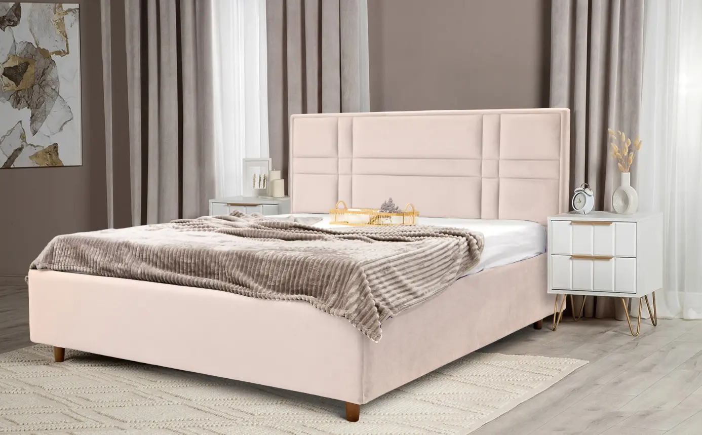 Pat Charmbed Confort Maria Modern 140x200 Velluto 02 (Beige/Walnut)