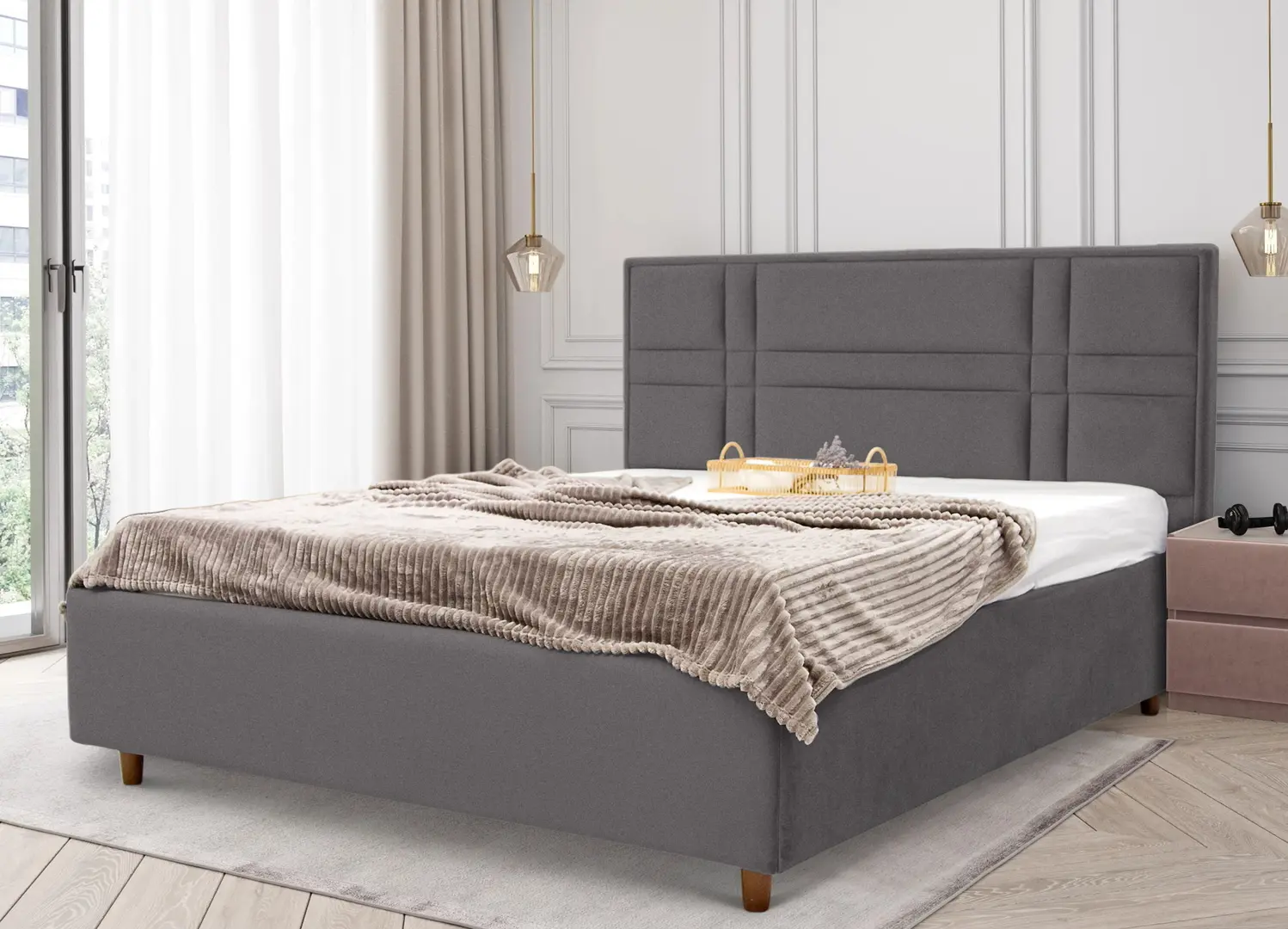 Pat Charmbed Confort Maria Modern 160x200 Glow 19 (Anthracite/Walnut)