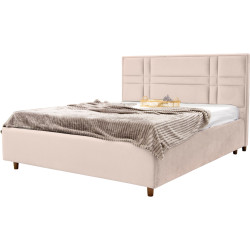Кровать Charmbed Confort Maria Modern 160x200 Velluto 02 (Beige/Walnut) Thumb