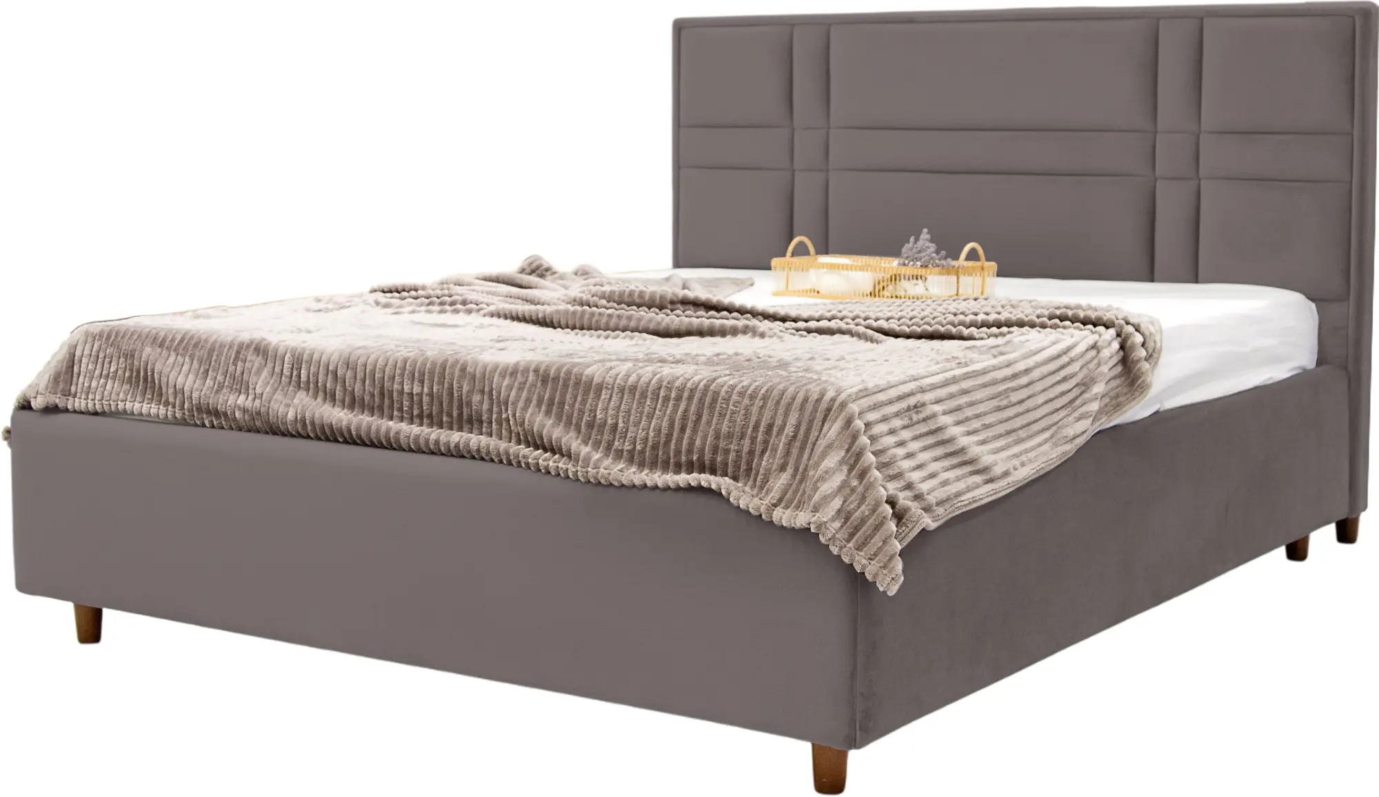 Pat Charmbed Confort Maria Modern 160x200 Velluto 16 (Grey/Walnut)