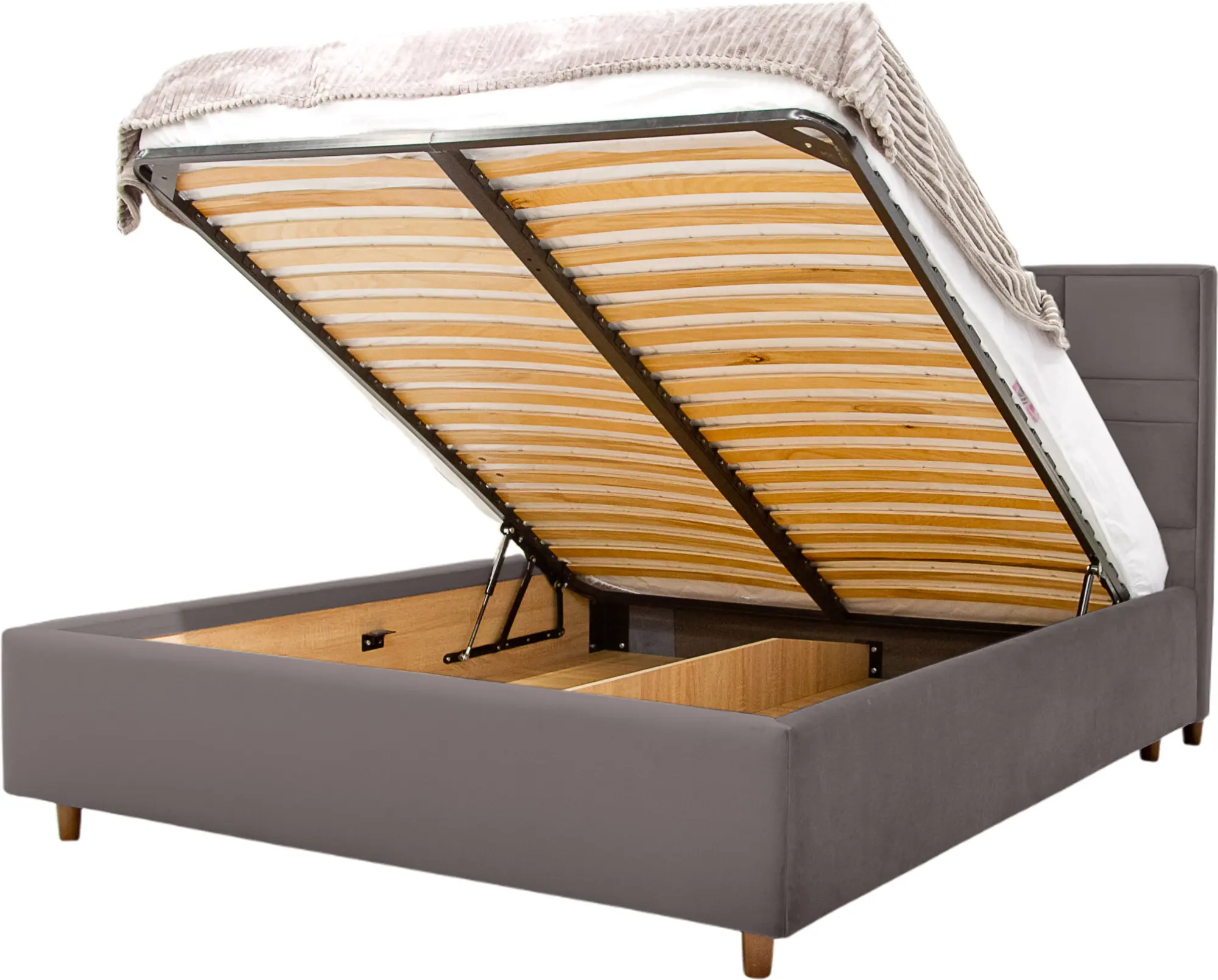 Pat Charmbed Confort Maria Modern 160x200 Velluto 16 (Grey/Walnut)