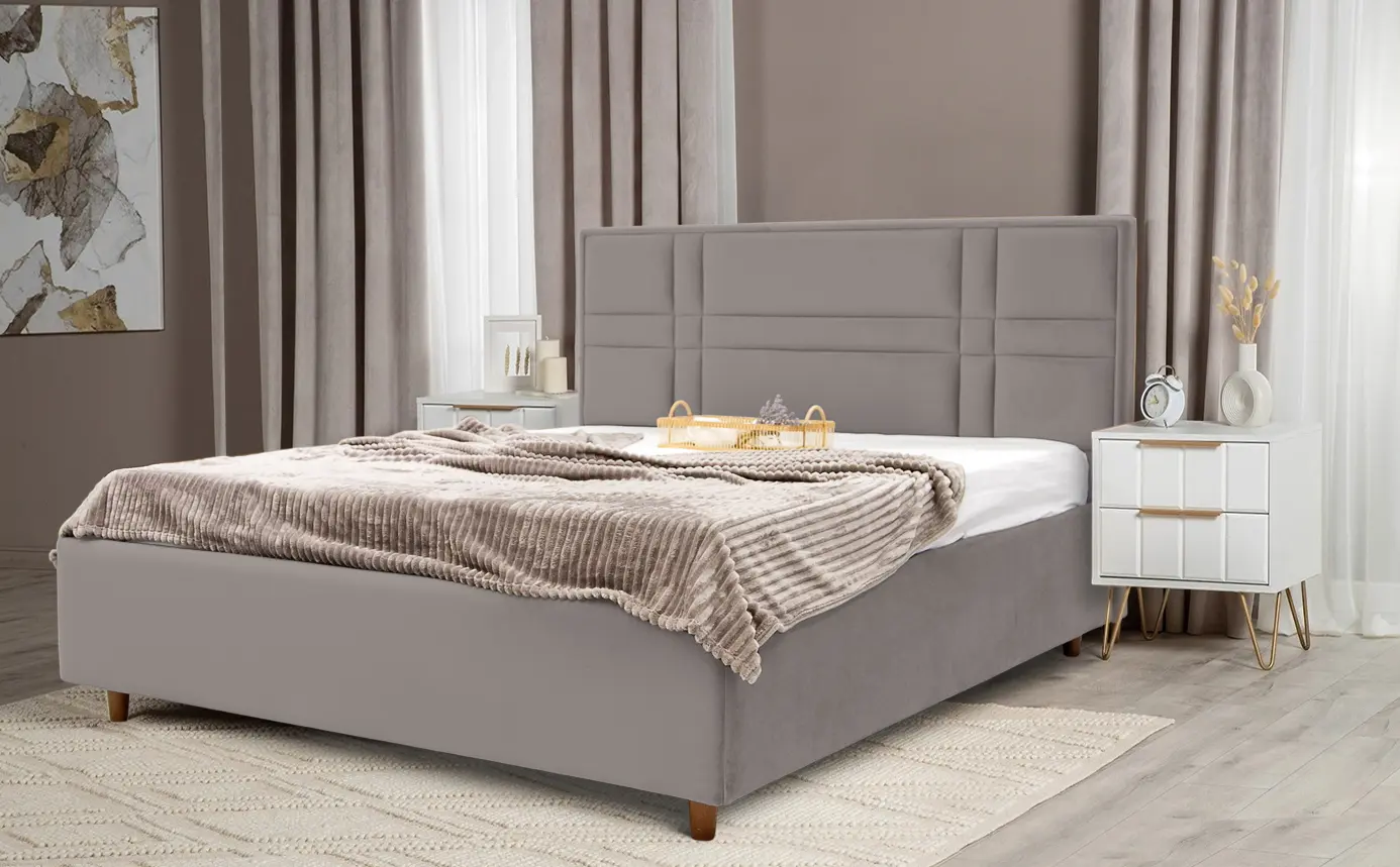 Pat Charmbed Confort Maria Modern 180x200 Velluto 15 (Silver/Walnut)