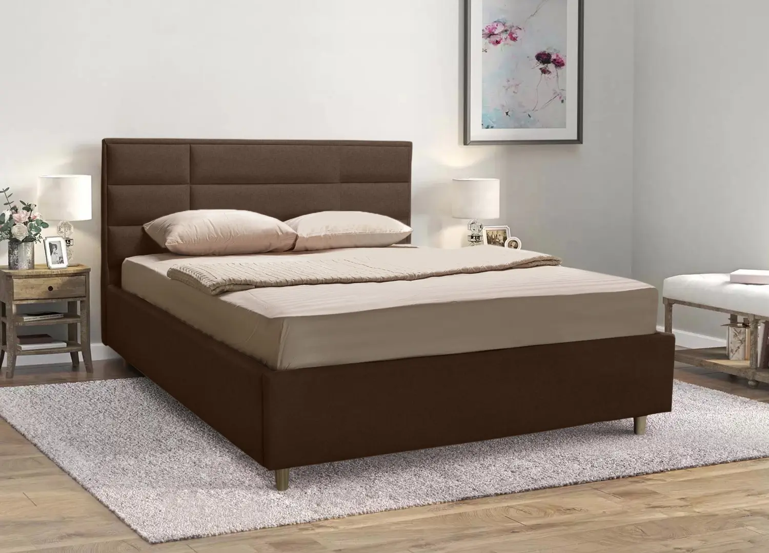 Кровать Charmbed Confort Olivia 160x200 Balaton 28 (Brown)