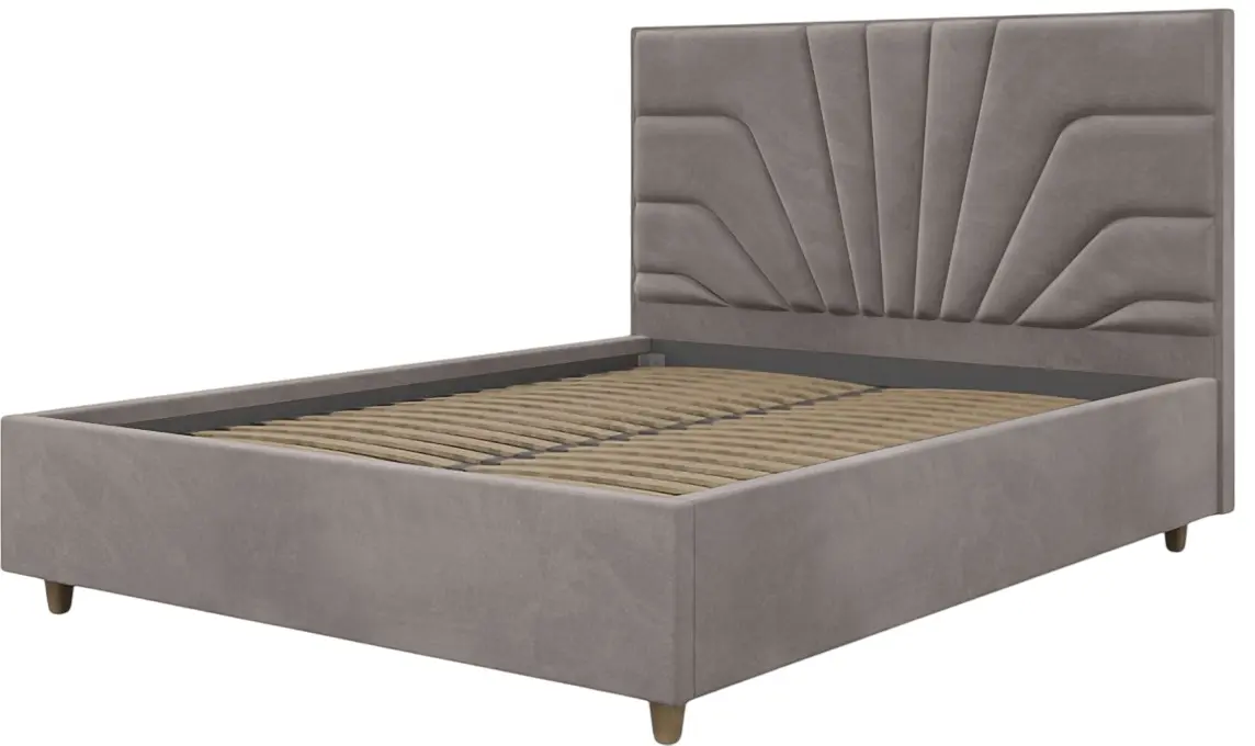 Pat Charmbed Confort Oxana Modern 160x200 Velluto 15 (Silver/Walnut)