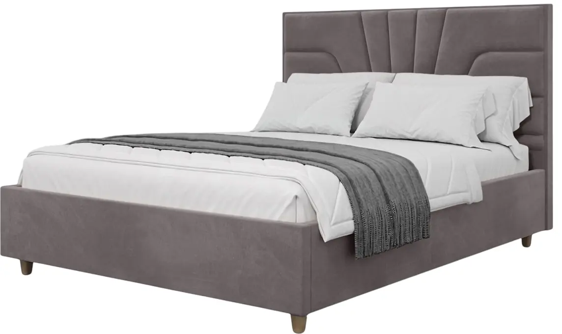 Кровать Charmbed Confort Oxana Modern 160x200 Velluto 16 (Grey/Walnut)