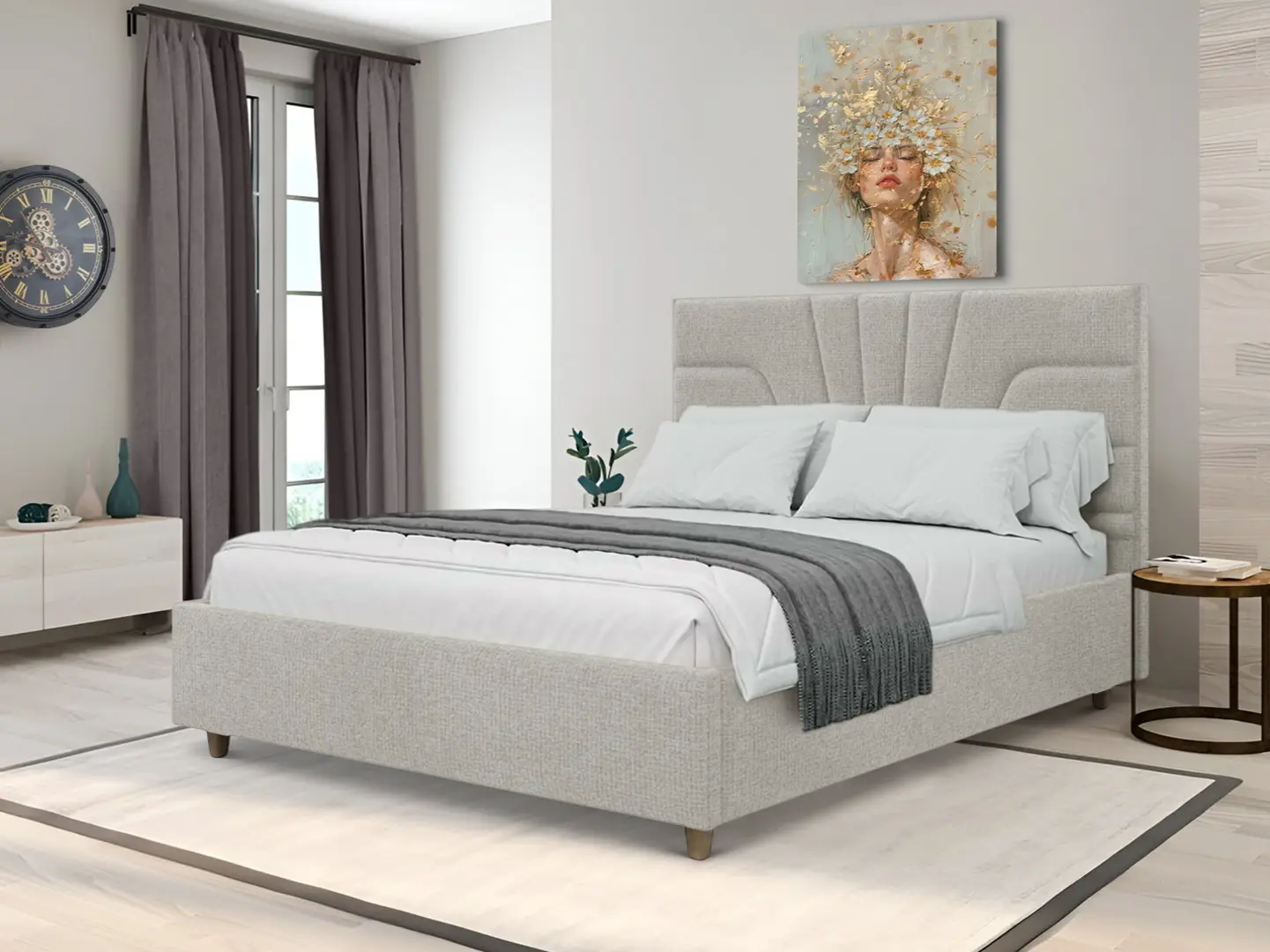 Кровать Charmbed Confort Oxana Modern 180x200 Glow 03 (Fossil/Walnut)