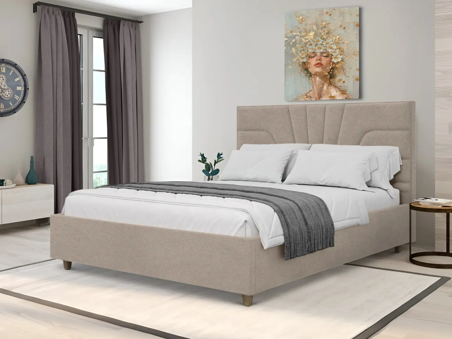 Кровать Charmbed Confort Oxana Modern 180x200 Glow 04 (Stone/Walnut)