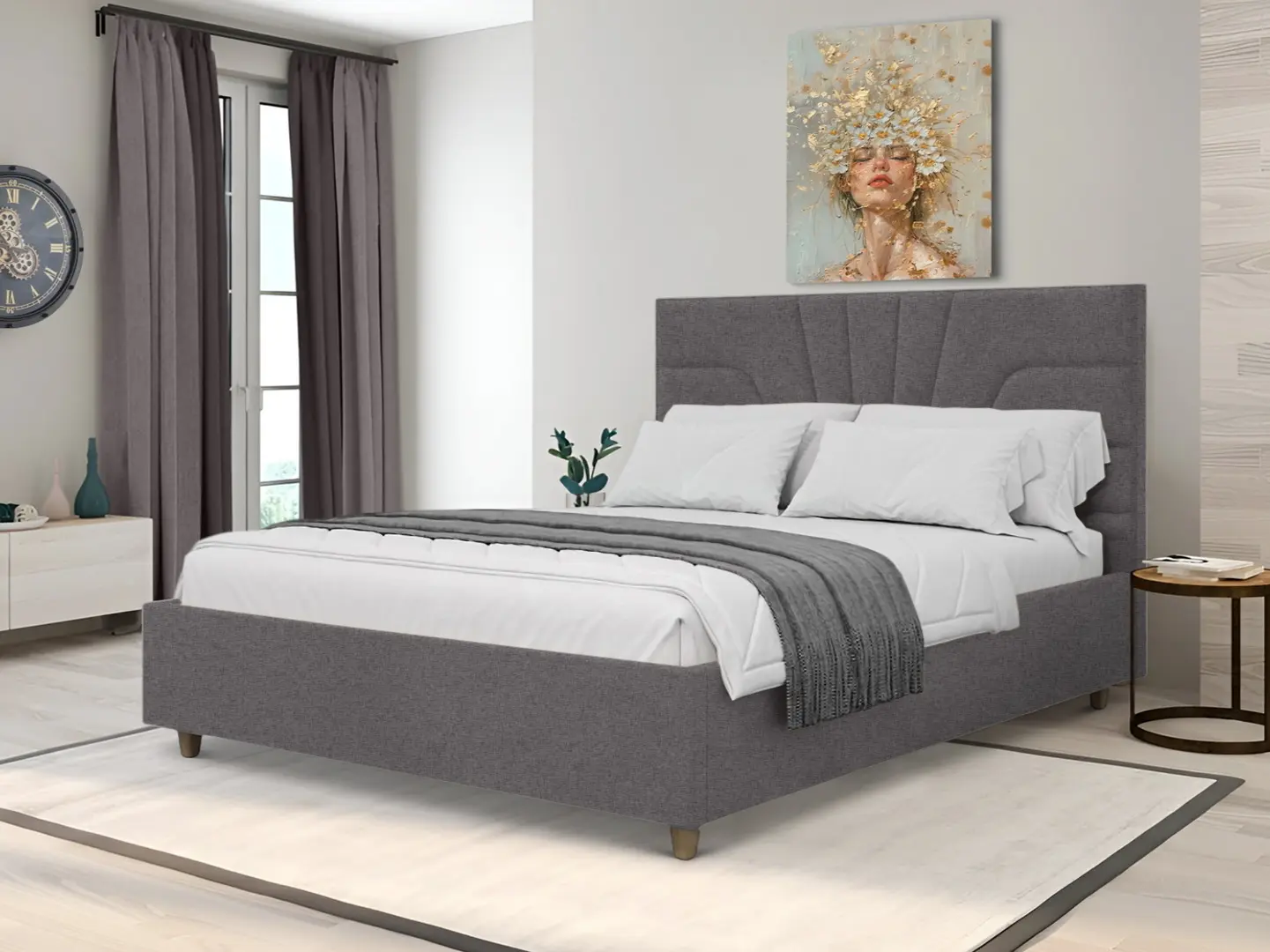 Кровать Charmbed Confort Oxana Modern 180x200 Glow 19 (Anthracite/Walnut)