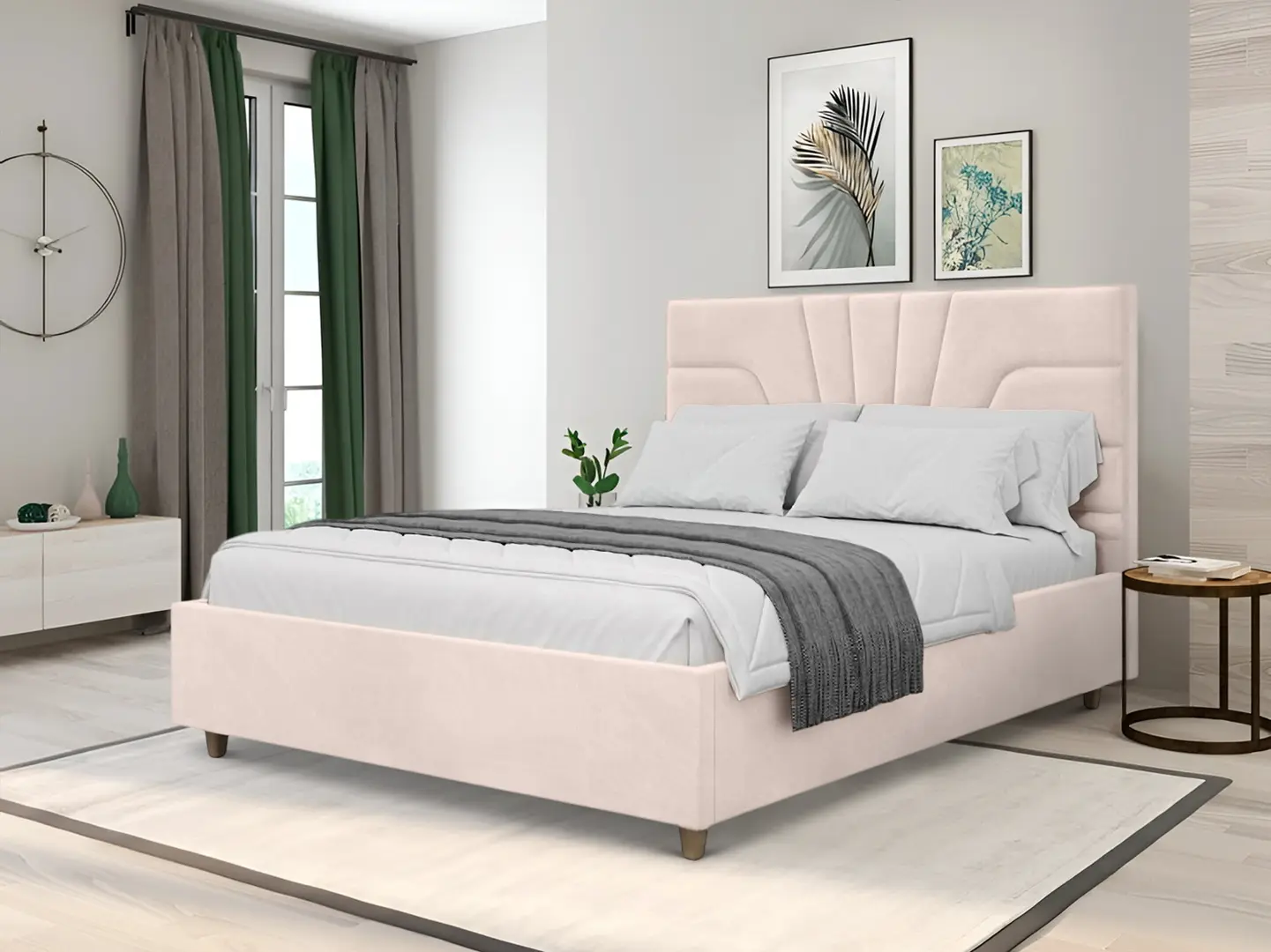 Pat Charmbed Confort Oxana Modern 180x200 Velluto 02 (Beige/Walnut)