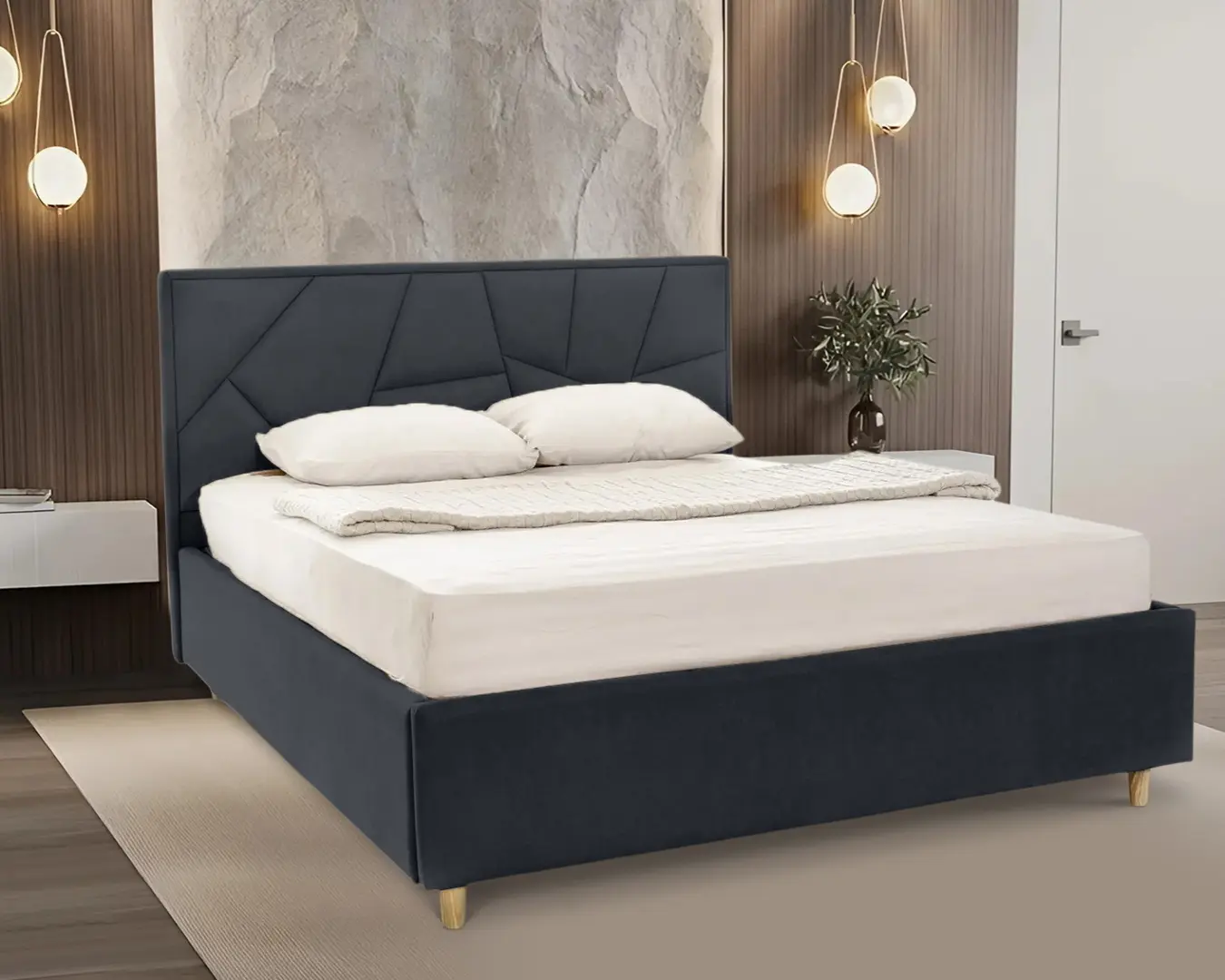Кровать Charmbed Confort Seul Eco 140x200 London 16 (Dark Grey)