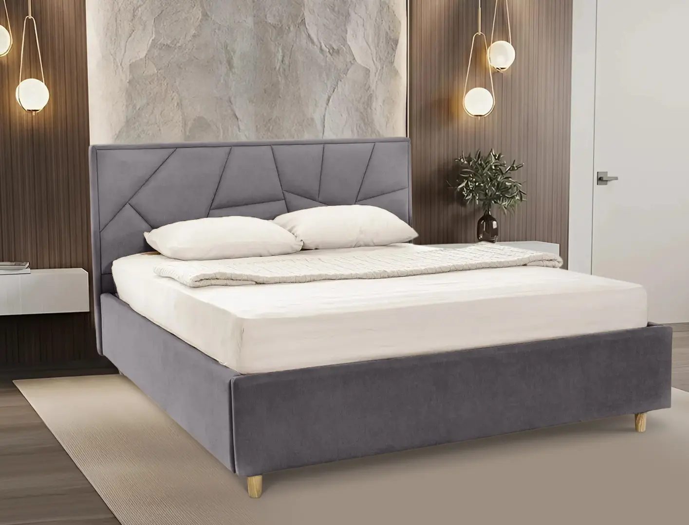 Кровать Charmbed Confort Seul Eco 160x200 London 15 (Grey)