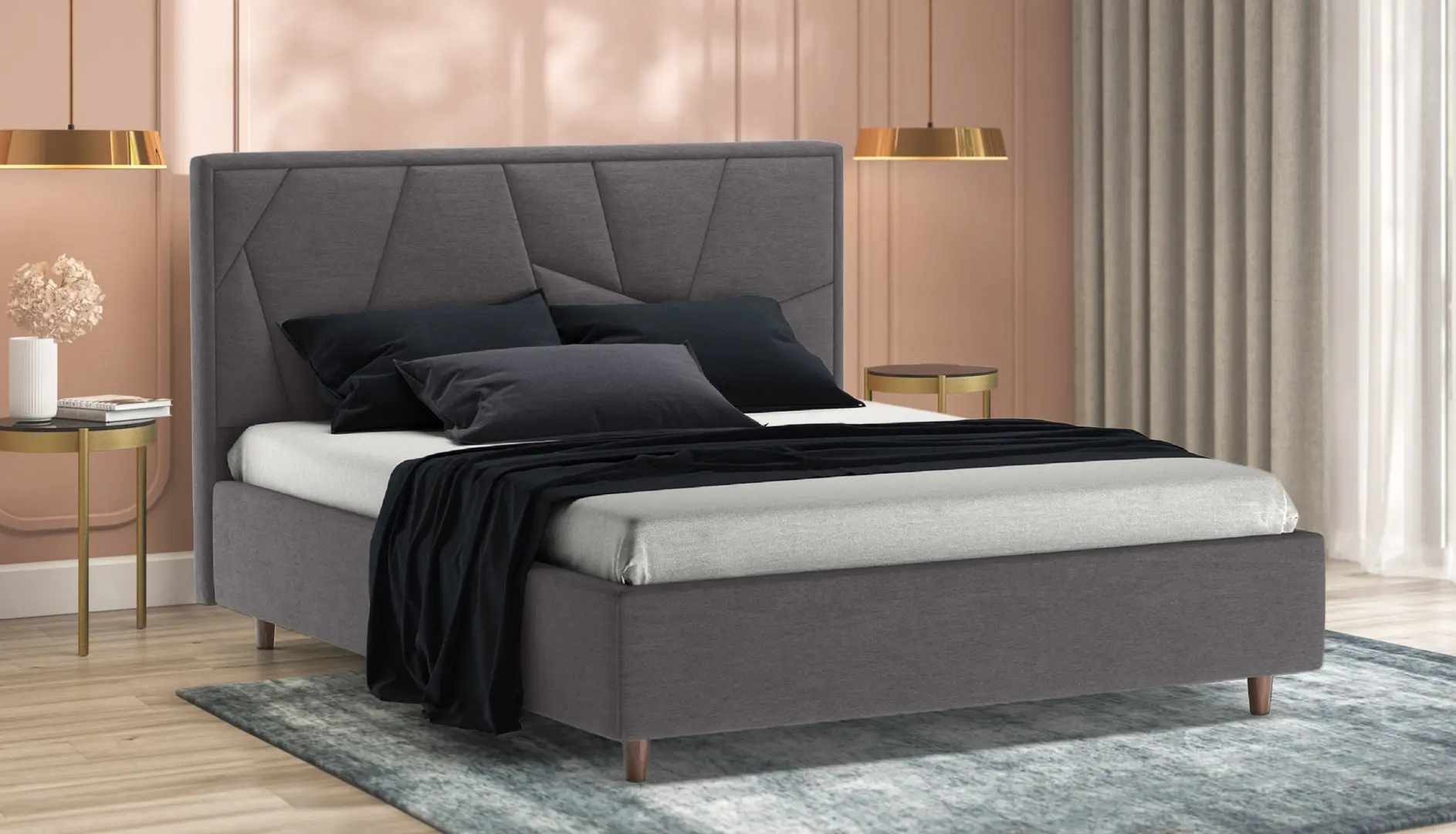 Кровать Charmbed Confort Seul Modern 140x200 Glow 19 (Anthracite/Walnut)