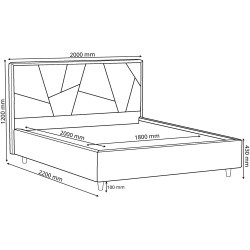 Pat Charmbed Confort Seul Modern 180x200 Glow 03 (Fossil/Walnut) Thumb