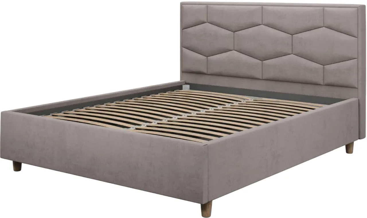 Кровать Charmbed Confort Solomia Modern 140x200 Velluto 15 (Silver/Walnut)